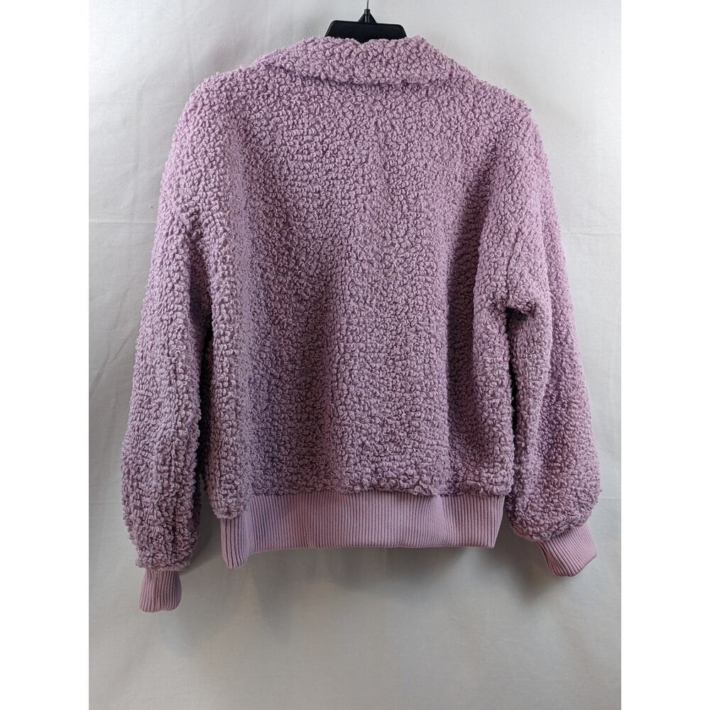 Collared Sherpa Bomber Jacket Universal Thread Mauve‎ S Pink Zip Up Side Pockets - Picture 2 of 9